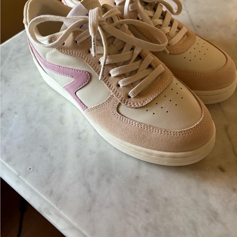 Women's Pink and Cream Sneakers